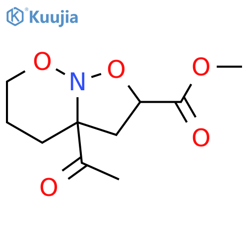 Isoxazolo[2,3-b][1,2]oxazine-2-carboxylic acid, 3a-acetylhexahydro-, methyl ester (9CI) structure
