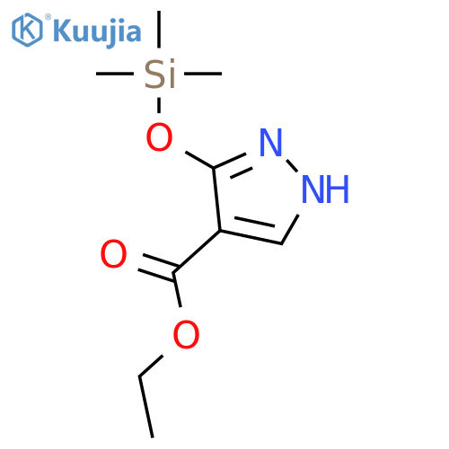 1H-Pyrazole-4-carboxylic acid, 3-[(trimethylsilyl)oxy]-, ethyl ester structure