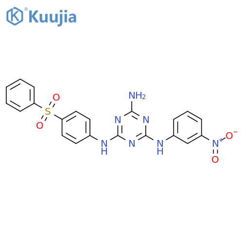 1,3,5-Triazine-2,4,6-triamine, N2-(3-nitrophenyl)-N4-[4-(phenylsulfonyl)phenyl]- structure