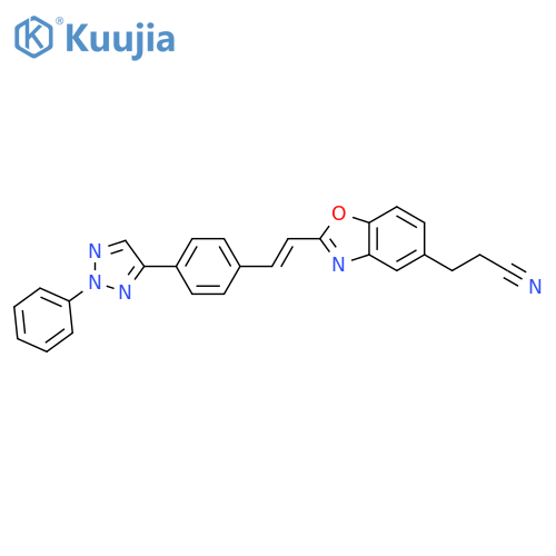 5-Benzoxazolepropanenitrile,2-[2-[4-(2-phenyl-2H-1,2,3-triazol-4-yl)phenyl]ethenyl]- structure
