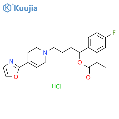 1(2H)-Pyridinebutanol, α-(4-fluorophenyl)-3,6-dihydro-4-(2-oxazolyl)-, 1-propanoate, hydrochloride (1:) structure