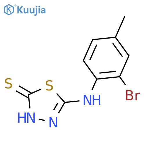 1,3,4-Thiadiazole-2(3H)-thione, 5-[(2-bromo-4-methylphenyl)amino]- structure