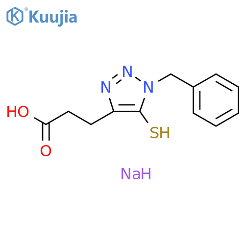 1H-1,2,3-Triazole-4-propanoic acid, 5-mercapto-1-(phenylmethyl)-, sodium salt (1:1) structure
