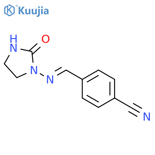 Benzonitrile, 4-[[(2-oxo-1-imidazolidinyl)imino]methyl]- structure