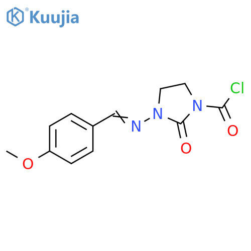 1-Imidazolidinecarbonyl chloride,3-[[(4-methoxyphenyl)methylene]amino]-2-oxo- structure