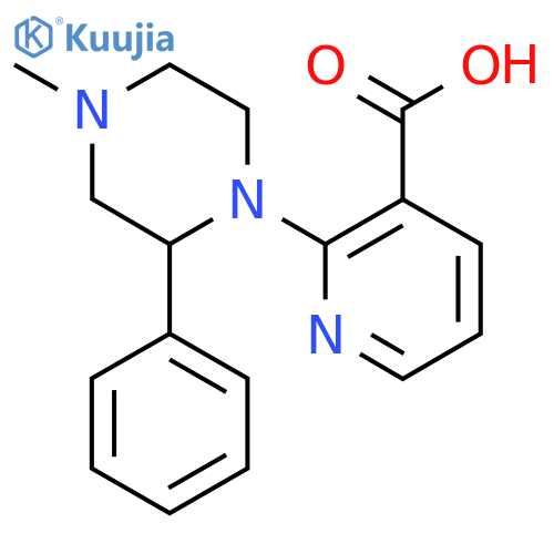1-(3-Carboxy-2-pyridyl)-4-methyl-2-phenylpiperazine structure