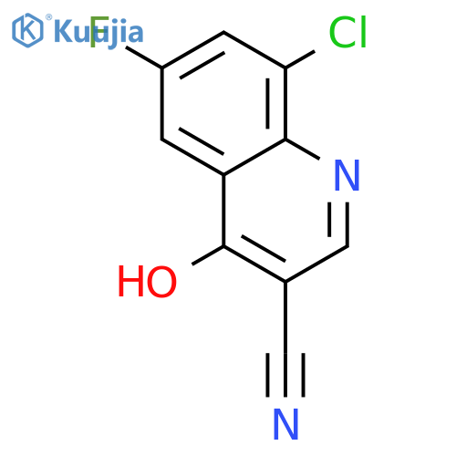 3-Quinolinecarbonitrile, 8-chloro-6-fluoro-4-hydroxy- structure