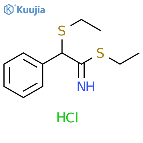 Benzeneethanimidothioic acid, a-(ethylthio)-, ethyl ester, hydrochloride structure