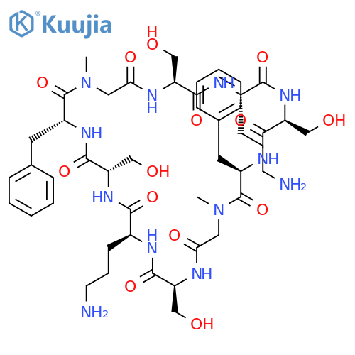 CYCLO(N-METHYLGLYCYL-L-SERYL-L-ORNITHYL-L-SERYL-D-PHENYLALANYL-N-METHYLGLYCYL-L-SERYL-L-ORNITHYL-L-SERYL-D-PHENYLALANYL) structure