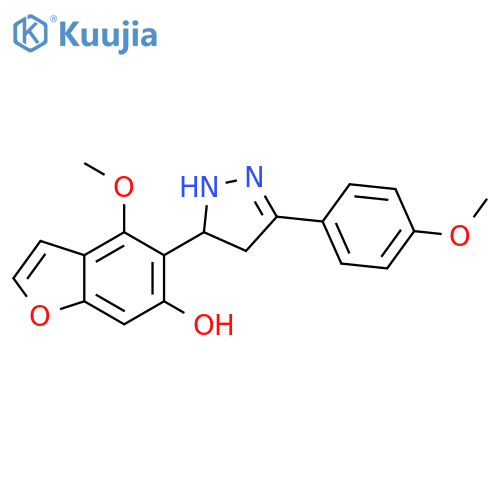 6-Benzofuranol,5-[4,5-dihydro-3-(4-methoxyphenyl)-1H-pyrazol-5-yl]-4-methoxy- structure