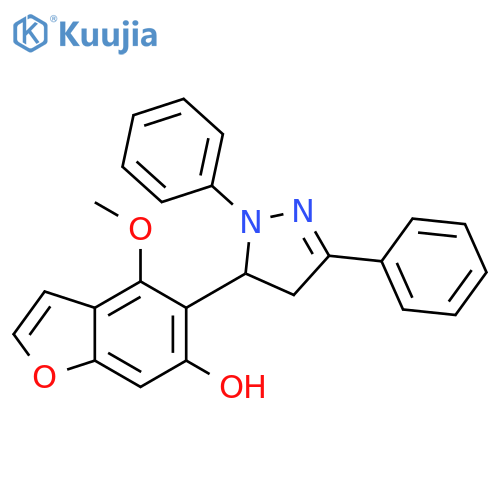 6-Benzofuranol,5-(4,5-dihydro-1,3-diphenyl-1H-pyrazol-5-yl)-4-methoxy- structure