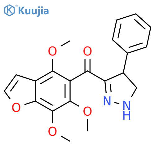 Methanone,(4,5-dihydro-4-phenyl-1H-pyrazol-3-yl)(4,6,7-trimethoxy-5-benzofuranyl)- structure