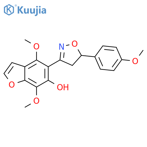 6-Benzofuranol,5-[4,5-dihydro-5-(4-methoxyphenyl)-3-isoxazolyl]-4,7-dimethoxy- structure
