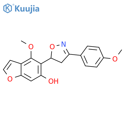 6-Benzofuranol,5-[4,5-dihydro-3-(4-methoxyphenyl)-5-isoxazolyl]-4-methoxy- structure
