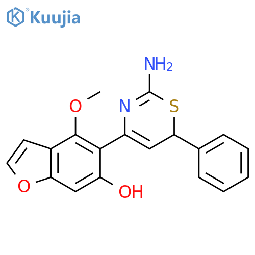 6-Benzofuranol, 5-(2-amino-6-phenyl-6H-1,3-thiazin-4-yl)-4-methoxy- structure