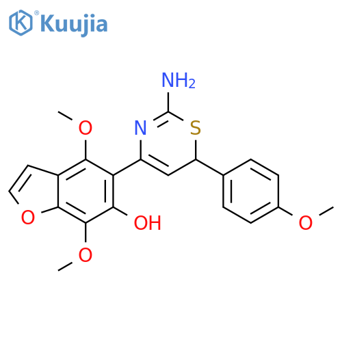 6-Benzofuranol,5-[2-amino-6-(4-methoxyphenyl)-6H-1,3-thiazin-4-yl]-4,7-dimethoxy- structure