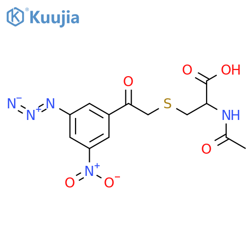 L-Cysteine, N-acetyl-S-[2-(3-azido-5-nitrophenyl)-2-oxoethyl]- structure