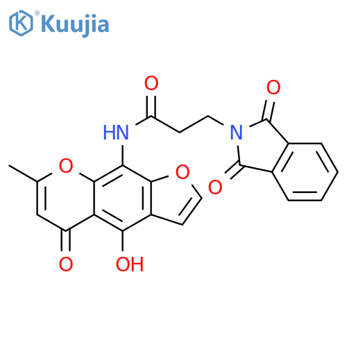 2H-Isoindole-2-propanamide,1,3-dihydro-N-(4-hydroxy-7-methyl-5-oxo-5H-furo[3,2-g][1]benzopyran-9-yl)-1,3-dioxo- structure