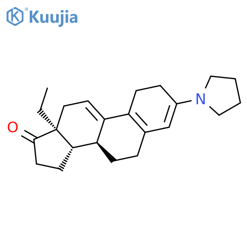 Gona-3,5(10),9(11)-trien-17-one, 13-ethyl-3-(1-pyrrolidinyl)-, (±)- structure