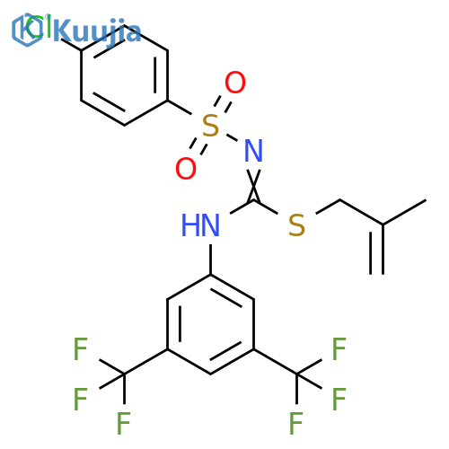 Carbamimidothioic acid, N-[3,5-bis(trifluoromethyl)phenyl]-N'-[(4-chlorophenyl)sulfonyl]-, 2-methyl-2-propenyl ester (9CI) structure