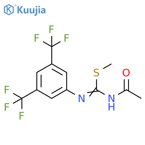 Carbamimidothioic acid, N-acetyl-N'-[3,5-bis(trifluoromethyl)phenyl]-, methyl ester structure