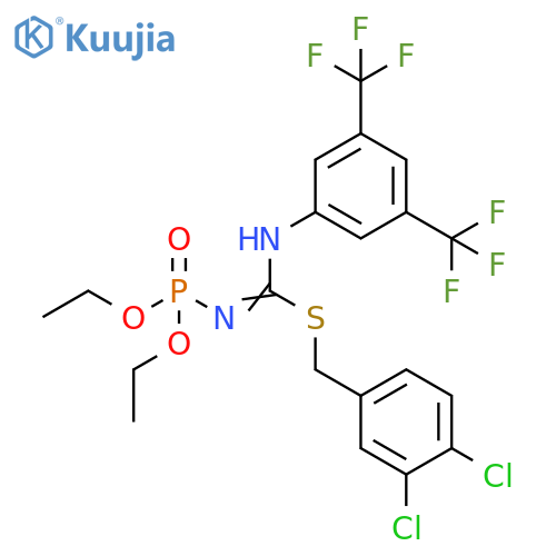 Carbamimidothioic acid, N-[3,5-bis(trifluoromethyl)phenyl]-N'-(diethoxyphosphinyl)-, (3,4-dichlorophenyl)methyl ester (9CI) structure