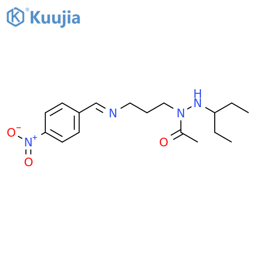 Acetic acid,2-(1-ethylpropyl)-1-[3-[[(4-nitrophenyl)methylene]amino]propyl]hydrazide structure