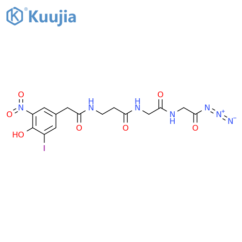 Glycyl azide, N-[N-[N-[(4-hydroxy-3-iodo-5-nitrophenyl)acetyl]-β-alanyl]glycyl]- (9CI) structure