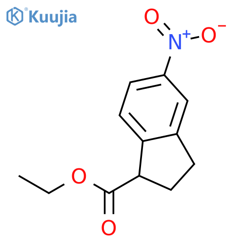 1H-INDENE-1-CARBOXYLIC ACID, 2,3-DIHYDRO-5-NITRO-, ETHYL ESTER structure