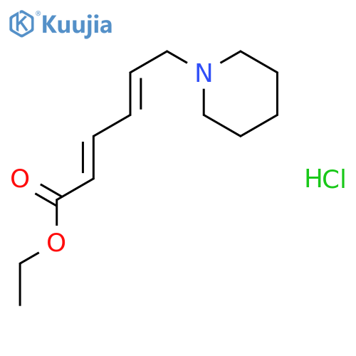 2,4-Hexadienoic acid, 6-(1-piperidinyl)-, ethyl ester, hydrochloride structure