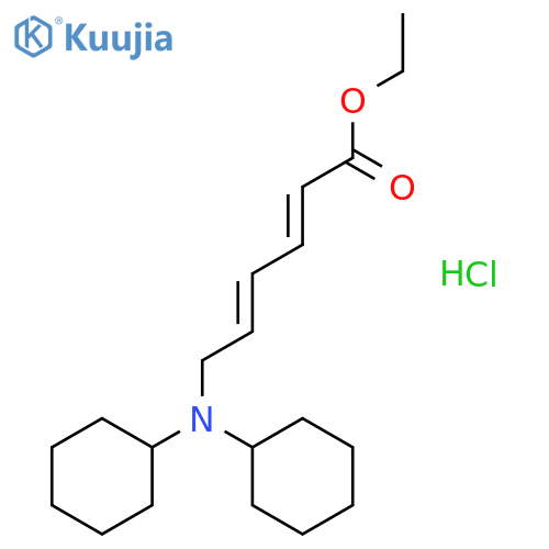 2,4-Hexadienoic acid, 6-(dicyclohexylamino)-, ethyl ester, hydrochloride structure