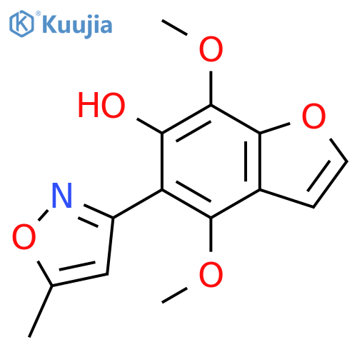 6-Benzofuranol, 4,7-dimethoxy-5-(5-methyl-3-isoxazolyl)- structure