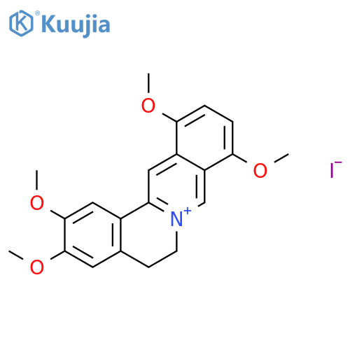 DIBENZO[A,G]QUINOLIZINIUM, 5,6-DIHYDRO-2,3,9,12-TETRAMETHOXY-, IODIDE structure