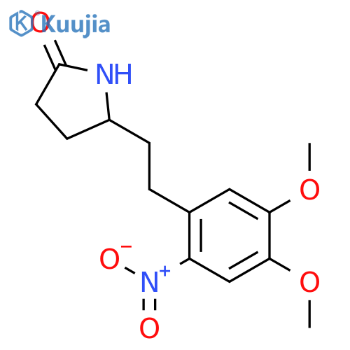 2-Pyrrolidinone, 5-[2-(4,5-dimethoxy-2-nitrophenyl)ethyl]-, (R)- structure