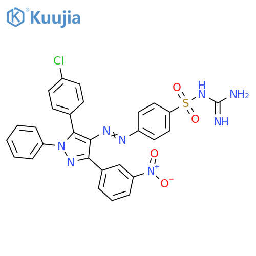 Benzenesulfonamide,N-(aminoiminomethyl)-4-[[5-(4-chlorophenyl)-3-(3-nitrophenyl)-1-phenyl-1H-pyrazol-4-yl]azo]- structure