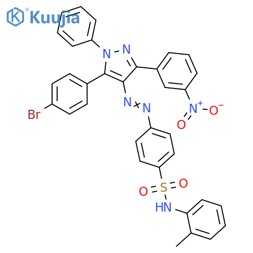 Benzenesulfonamide,4-[[5-(4-bromophenyl)-3-(3-nitrophenyl)-1-phenyl-1H-pyrazol-4-yl]azo]-N-(2-methylphenyl)- structure