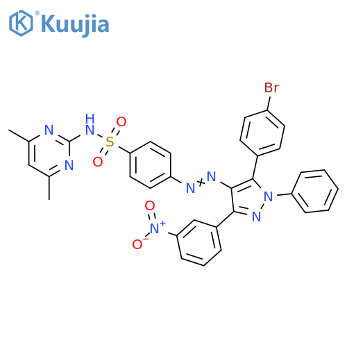 Benzenesulfonamide,4-[[5-(4-bromophenyl)-3-(3-nitrophenyl)-1-phenyl-1H-pyrazol-4-yl]azo]-N-(4,6-dimethyl-2-pyrimidinyl)- structure