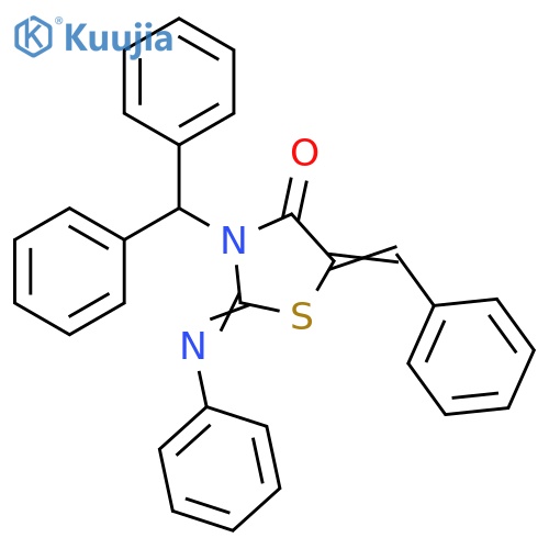 4-Thiazolidinone,3-(diphenylmethyl)-2-(phenylimino)-5-(phenylmethylene)- structure