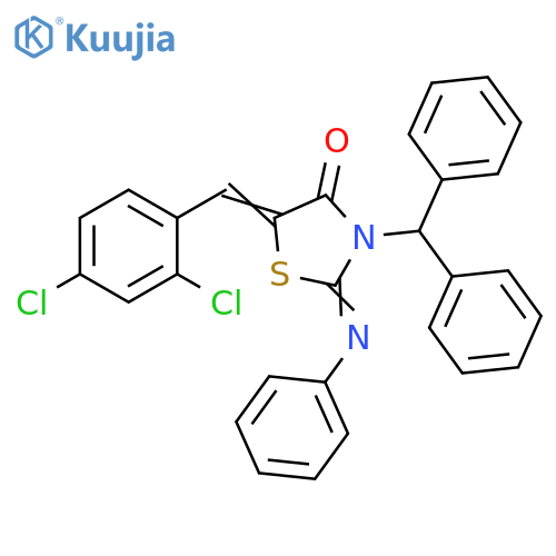4-Thiazolidinone,5-[(2,4-dichlorophenyl)methylene]-3-(diphenylmethyl)-2-(phenylimino)- structure