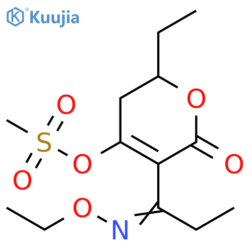 2H-Pyran-2-one,3-[1-(ethoxyimino)propyl]-6-ethyl-5,6-dihydro-4-[(methylsulfonyl)oxy]- structure