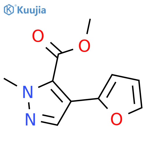 1H-Pyrazole-5-carboxylic acid, 4-(2-furanyl)-1-methyl-, methyl ester structure
