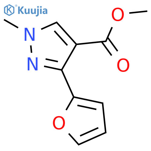 1H-Pyrazole-4-carboxylic acid, 3-(2-furanyl)-1-methyl-, methyl ester structure