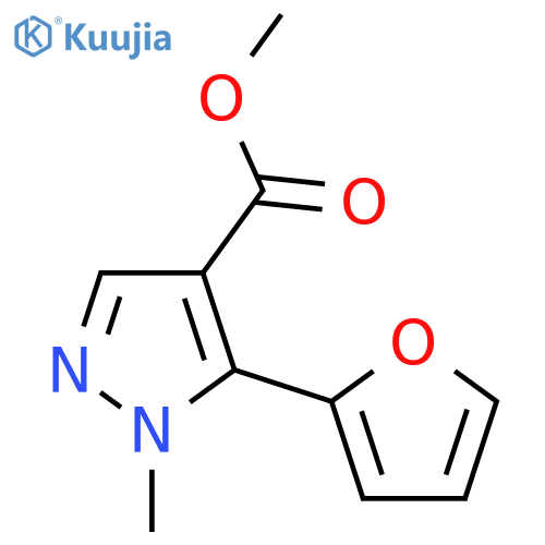 1H-Pyrazole-4-carboxylic acid, 5-(2-furanyl)-1-methyl-, methyl ester structure