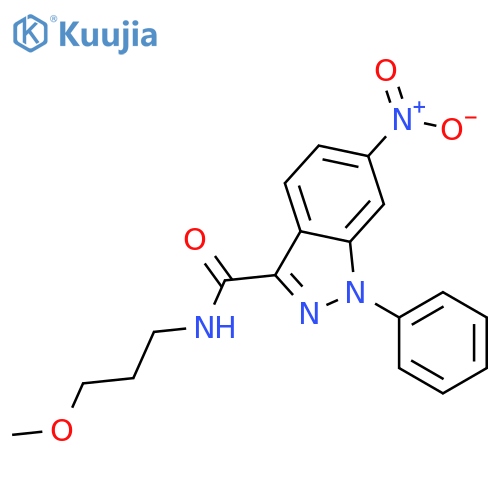 1H-Indazole-3-carboxamide, N-(3-methoxypropyl)-6-nitro-1-phenyl- structure