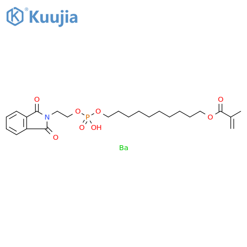 2-Propenoic acid, 2-methyl-, 10-[[[2-(1,3-dihydro-1,3-dioxo-2H-isoindol-2-yl)ethoxy]hydroxyphosphinyl]oxy]decyl ester, barium salt (2:1) structure