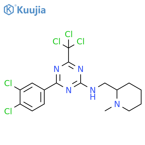 1,3,5-Triazin-2-amine, 4-(3,4-dichlorophenyl)-N-[(1-methyl-2-piperidinyl)methyl]-6-(trichloromethyl)- structure