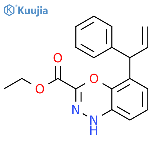 1H-4,1,2-Benzoxadiazine-3-carboxylic acid, 5-(1-phenyl-2-propen-1-yl)-, ethyl ester structure