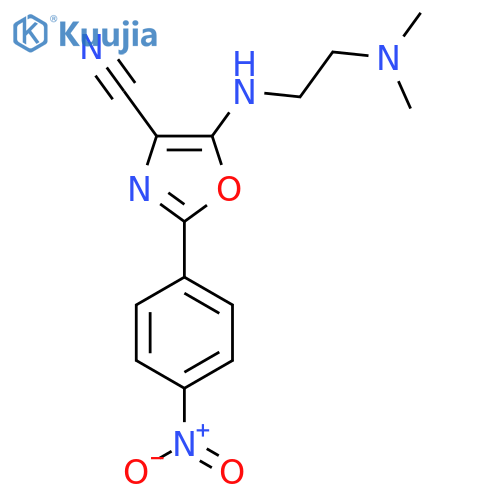 5-{[2-(dimethylamino)ethyl]amino}-2-(4-nitrophenyl)-1,3-oxazole-4-carbonitrile structure