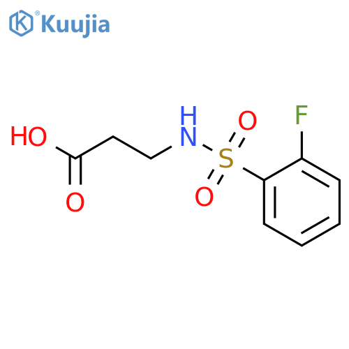 3-(2-fluorobenzenesulfonamido)propanoic acid structure
