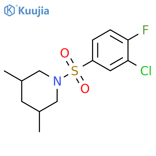 1-(3-chloro-4-fluorobenzenesulfonyl)-3,5-dimethylpiperidine structure